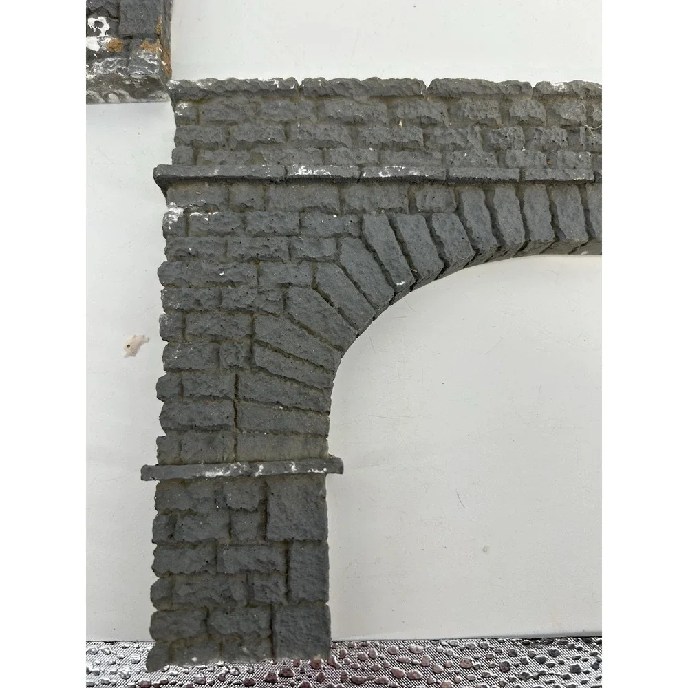 Vintage Cut Stone Resin Model Railroad Tunnel Portal Entrance Brick Facade Wall